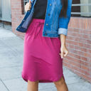 Berry Pink 2X Colorful Tie Waist Weekend Skirt