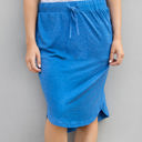 Blue 1X Colorful Tie Waist Weekend Skirt