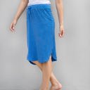 Blue 1X Colorful Tie Waist Weekend Skirt