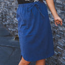 Navy 1X Colorful Tie Waist Weekend Skirt