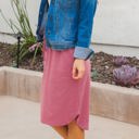 Rose Pink Large Spring Solid Weekend Skirt