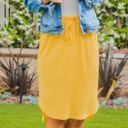 Yellow 1X Spring Solid Weekend Skirt