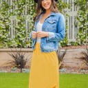 Yellow Large Spring Solid Weekend Skirt