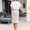 Floral Red Blue Large Spring Patterned Weekend Skirt