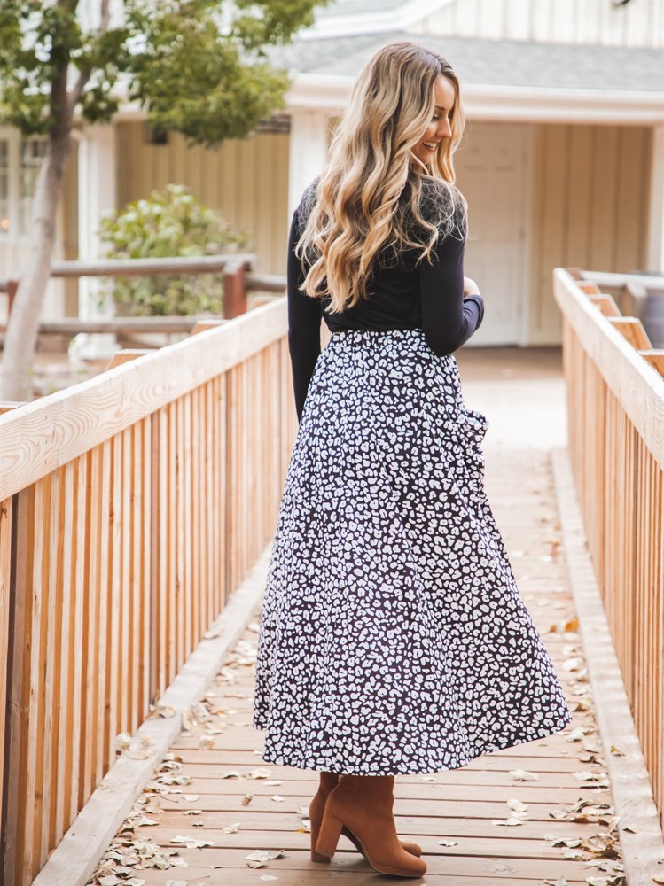 Animal Print Olive Pocket Skirt