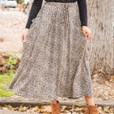 Small Brown Cheetah Large Animal Print Olive Pocket Skirt