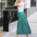 Green Dot Large Dot Patterned Olive Pocket Skirt