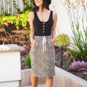 Small Brown Cheetah Large Patterned Knee Length Pocket Alexis Skirt