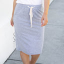 Gray Large Knee Length Pocket Alexis Skirt