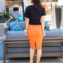 Orange Medium Knee Length Pocket Alexis Skirt