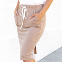 Tan Medium Knee Length Pocket Alexis Skirt