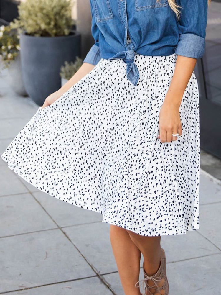 White Dot Pattern Laura Skirt