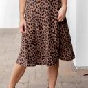 Dark Brown Cheetah Large Animal Print Laura Skirt