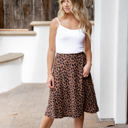 Dark Brown Cheetah Large Animal Print Laura Skirt