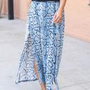 Blue Large Indigo Side Slit Maxi Skirt