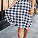 White Large Plaid Print Laura Skirt