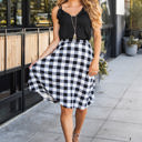 White Large Plaid Print Laura Skirt