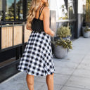 White Large Plaid Print Laura Skirt