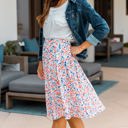 Floral Red Blue Large Patterned Laura Skirt