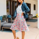 Floral Multicolor Large Patterned Laura Skirt