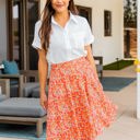 Orange Floral XL Patterned Laura Skirt