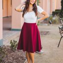 Dark Red Large Quilted Laura Skirt