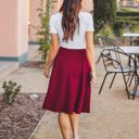 Dark Red Small Quilted Laura Skirt