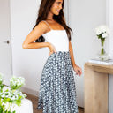 Black Large Floral Silhouette Laura Skirt