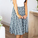 White Large Floral Silhouette Laura Skirt