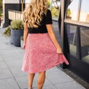 Red Orange Small Floral Print Laura Skirt