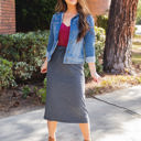 Charcoal Large Midi Length Sonny Pencil Skirt