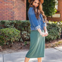 Jade Green Large Midi Length Sonny Pencil Skirt