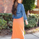 Orange Large Midi Length Sonny Pencil Skirt