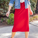 Red Large Midi Length Sonny Pencil Skirt