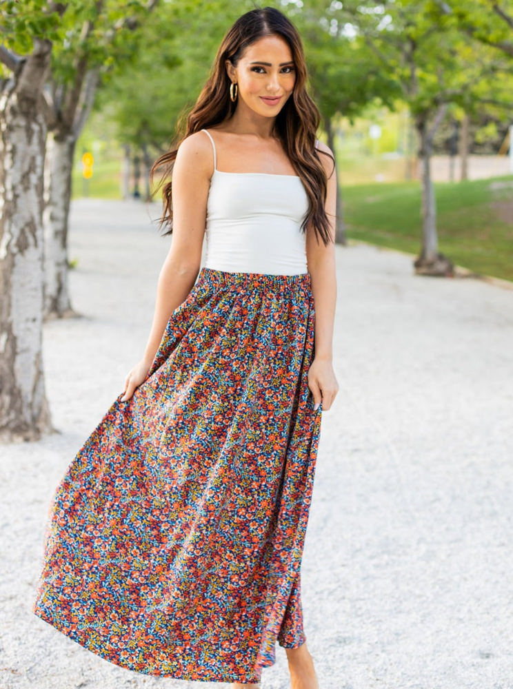 Lovely Floral Maxi Skirt