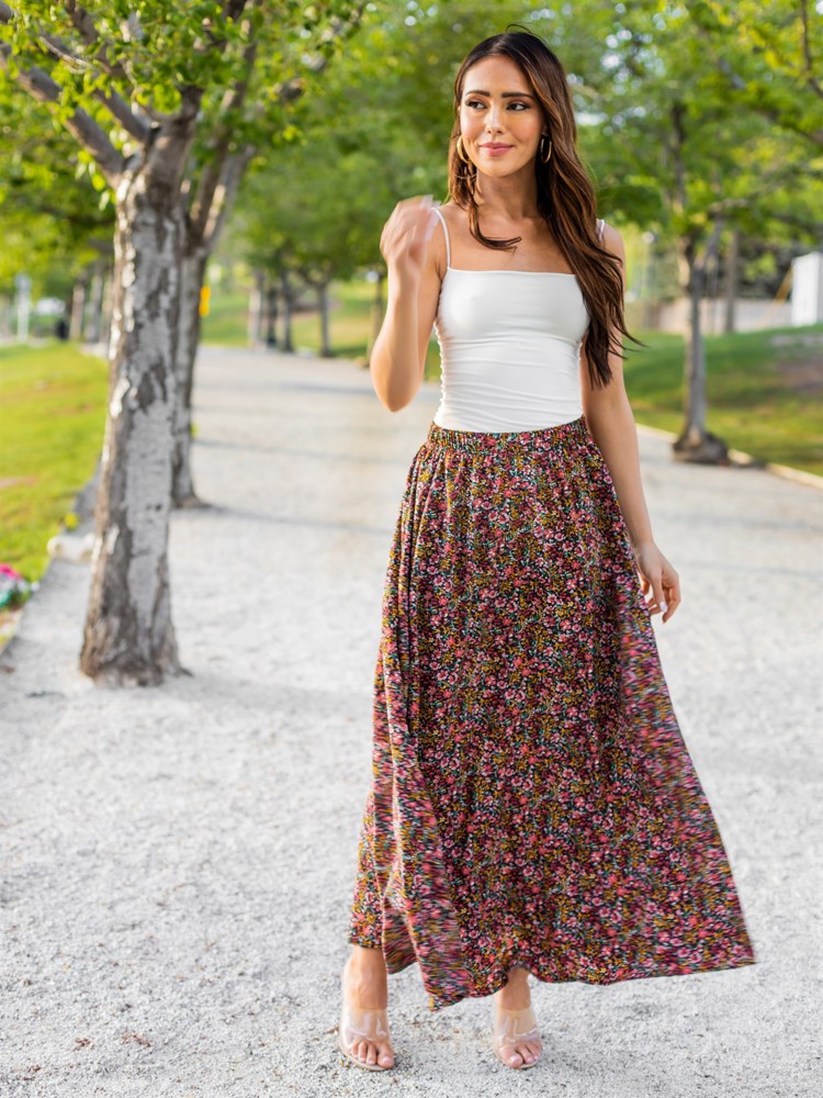 Lovely Floral Maxi Skirt