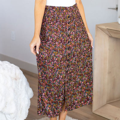 Floral Reed Pleated Skirt