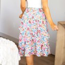 Multicolor Floral Medium Taite Ruffle Tiered Skirt