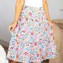 Multicolor Floral XL Taite Ruffle Tiered Skirt