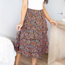 Navy Floral Large Taite Ruffle Tiered Skirt