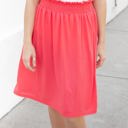 Pink 1X Smocked Waist Tracie Knee Length Skirt