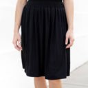 Black 1X Smocked Waist Tracie Knee Length Skirt