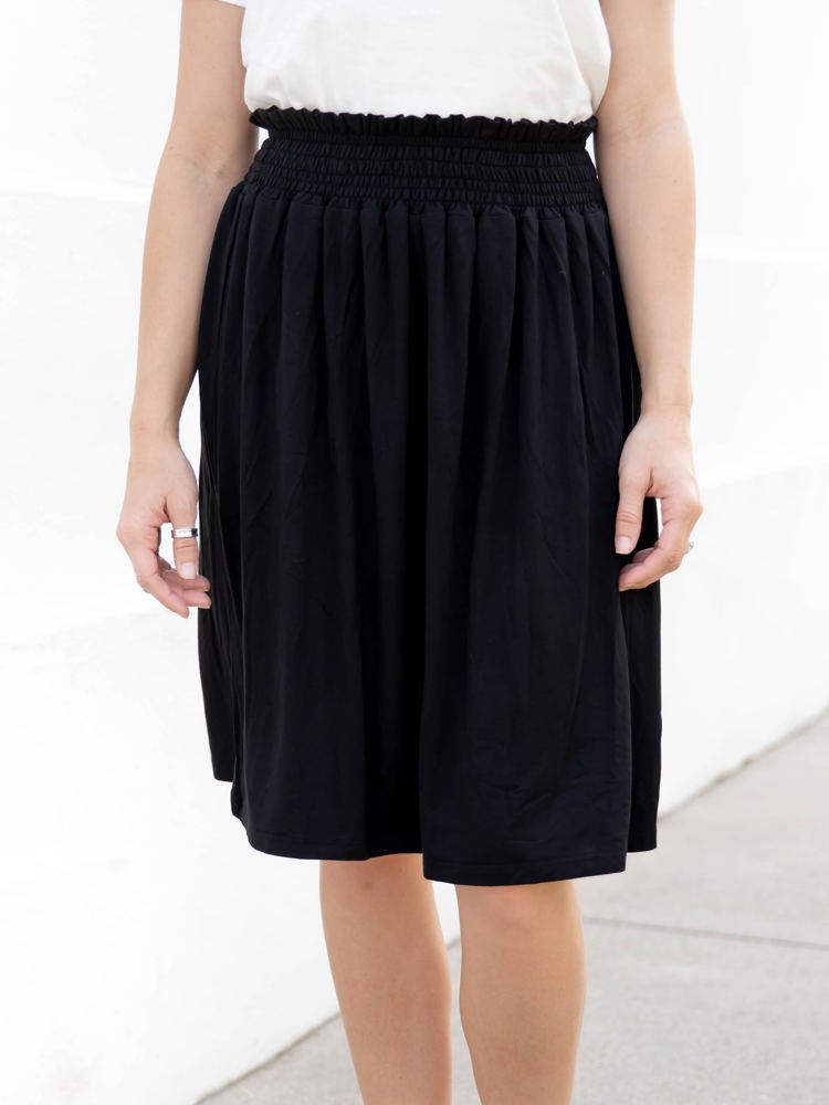 Smocked Waist Tracie Knee Length Skirt