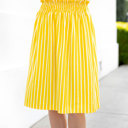 Yellow 2X Striped Smocked Waist Tracie Skirt