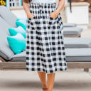 Black Plaid Large Huntley Pocket Skirt