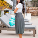 Black Stripe Medium Huntley Pocket Skirt