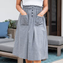 Gray Stripe Large Huntley Pocket Skirt