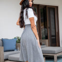 Gray Stripe Large Huntley Pocket Skirt