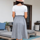 Gray Stripe Large Huntley Pocket Skirt