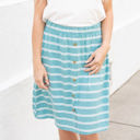  Jolee Striped Button Skirt